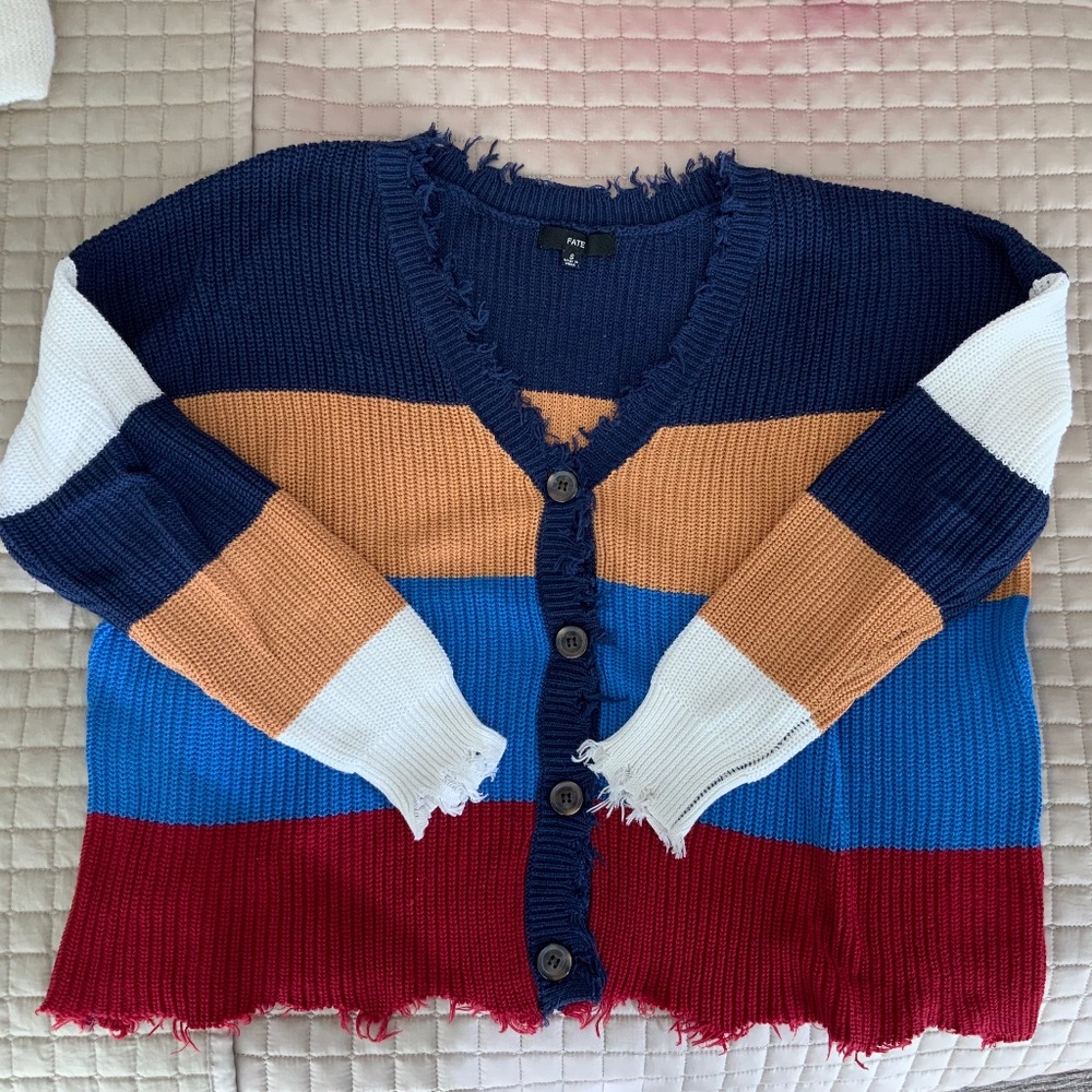Fate Striped Multicolor Cardigan